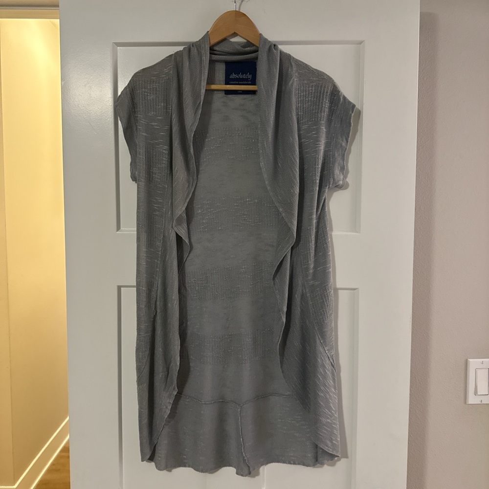 Absolutely Silver Open Front Poncho